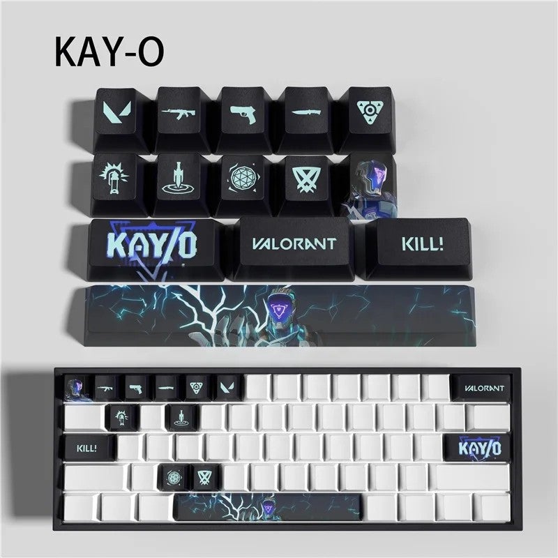 Bluejw Popular Valorant-Themed PBT Dye Sub Keycaps - 14 Key Set - Gaming Keyboard Upgrade - Cherry Profile - Image 3